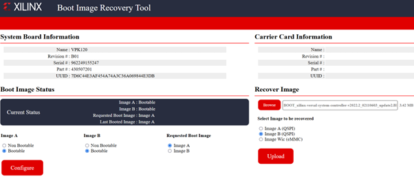 Boot image recovery tool screen shot