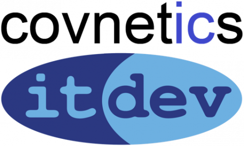 Covnetics and ITDev logos showing stacked one upon the other
